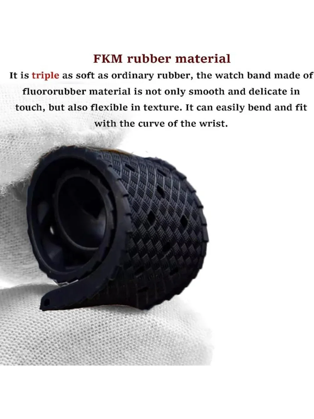 Tropical Style Quick Release FKM Rubber Watch Strap - Soft, Durable, Universal